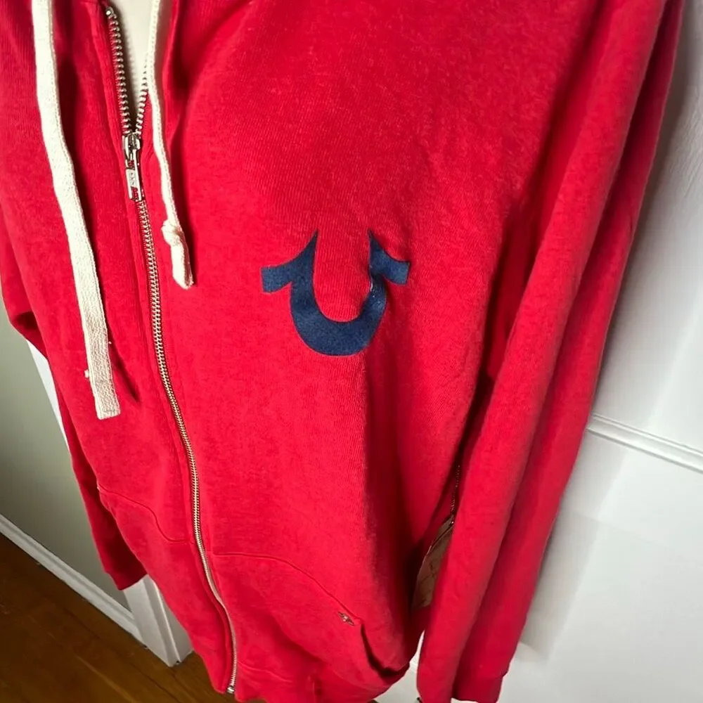 True Religion Buddha Classic Logo Hoodie Red Nwt Size XLarge